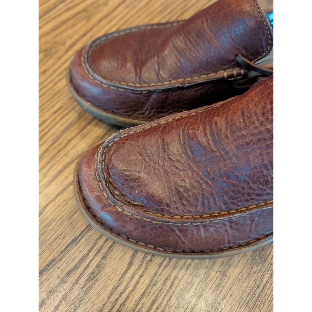 Born Loafers Men's Size 9 W Two Tone Brown Leather Slip On Shoes Casual Comfort